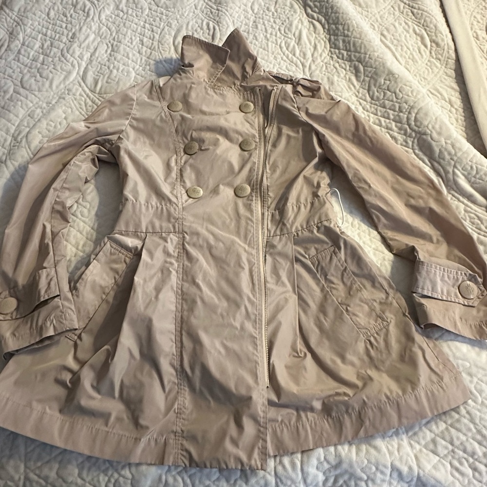 Moncler Light Tan Trench Coat with Button Details